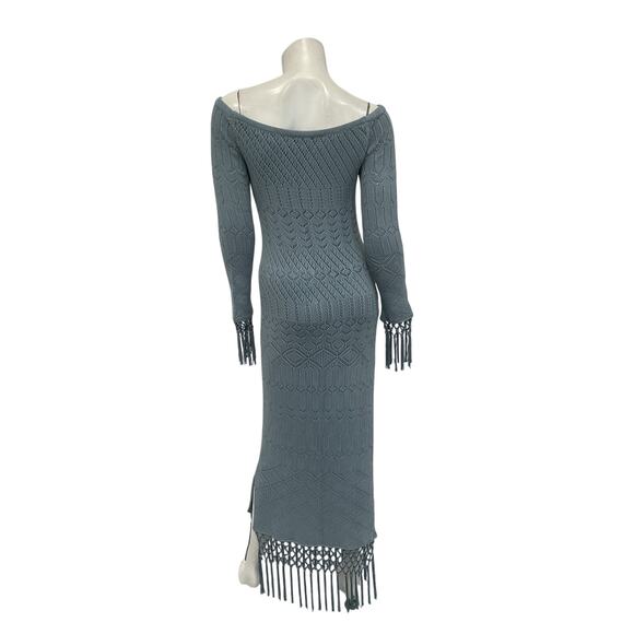 House Of Harlow 1960 x Revolve 'Rose' Blue Rayon Dress Size M - Picture 3 of 5